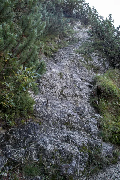 Iron rods in rock towards Spik mountain