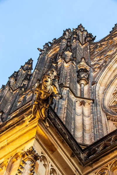 Close Small Statue Vitus Cathedral — 스톡 사진