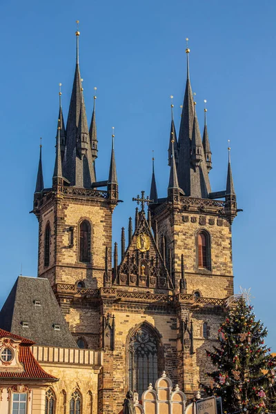 Iglesia Nuestra Señora Antes Hora Del Día Praga — Foto de Stock