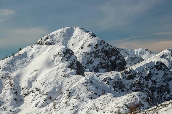 Gipfel Mit Schnee Bedeckt Winter — Stockfoto