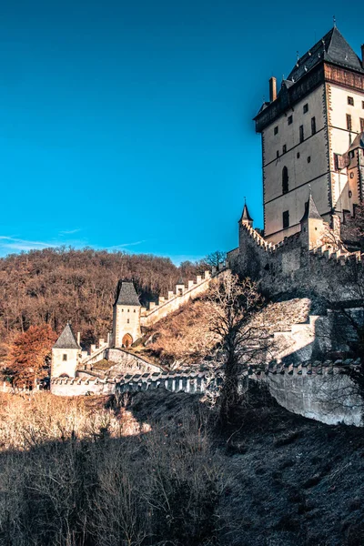 Paredes Exteriores Del Castillo Karlstejn — Foto de Stock