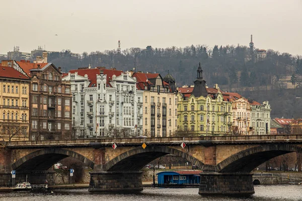Мост Через Реку Влтаву Праге — стоковое фото