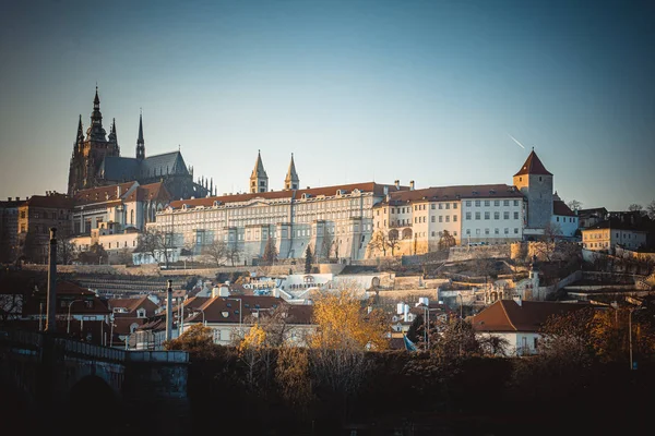 Uitzicht Naar Praag Kasteel Heuvel — Stockfoto