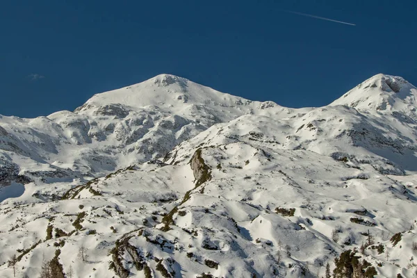 Plateau Komna Mit Schnee Bedeckt Bohinj — Stockfoto