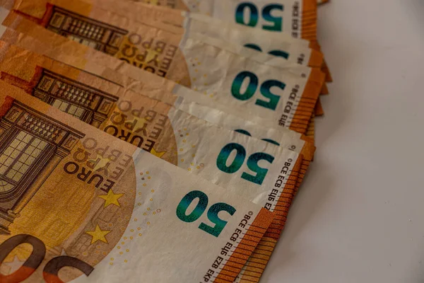 Ein Bündel Euro Scheine Aus Nächster Nähe — Stockfoto