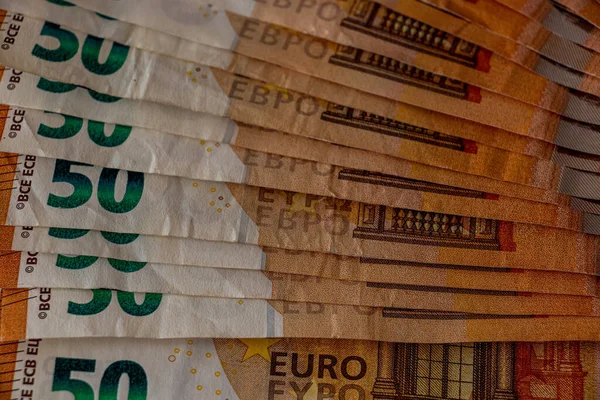 Euro Banknotes Table — Stock Photo, Image