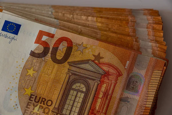 Group Euro Bills — Stock Photo, Image