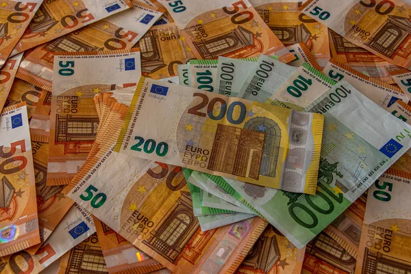 200 Euro Note Bunch Notes — Stock Photo, Image