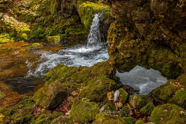 Vodopády Nebo Řeka Kropa Voje Bohinj Údolí — Stock fotografie