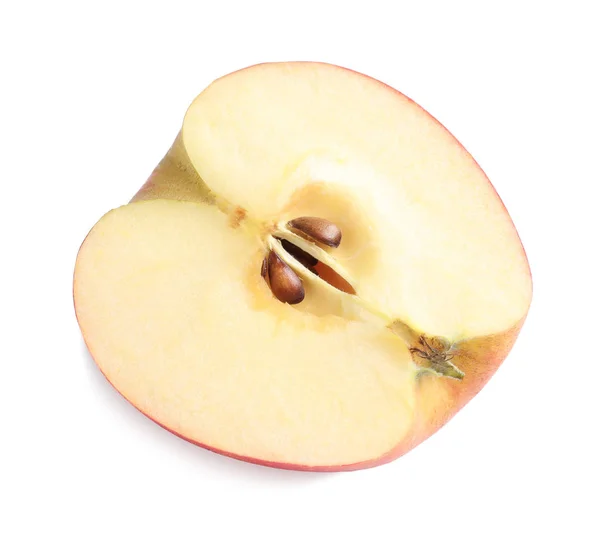 Metade da maçã no fundo branco — Fotografia de Stock