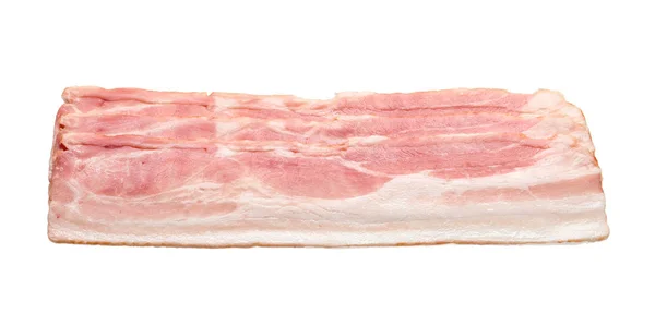 Bacon cru no fundo branco — Fotografia de Stock