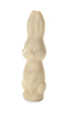 beyaz zemin üzerine çikolata Paskalya tavşanı