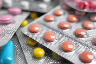 Hap ve kapsül, closeup ile blister paketleri