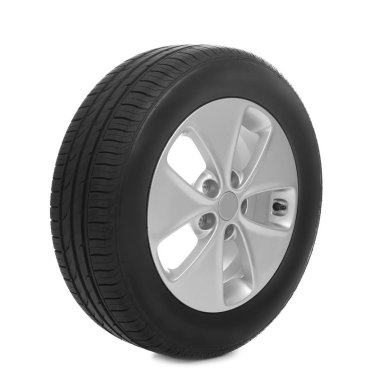 Beyaz arkaplanda araba lastiği