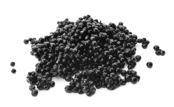 Black caviar on white background — Stock Photo, Image