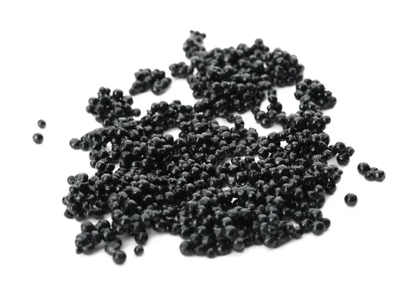 Caviar preto no fundo branco — Fotografia de Stock