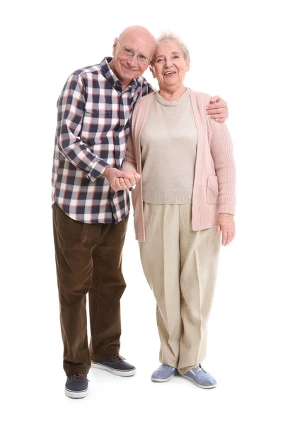 在白色背景上的老年夫妇 — 图库照片
