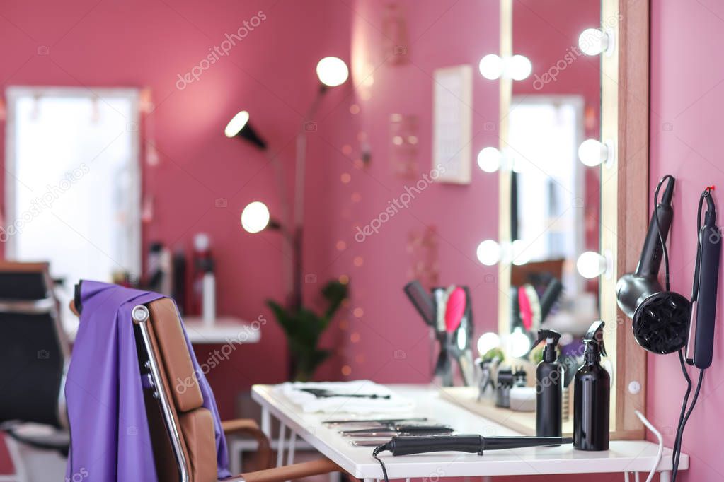 Hairdresser's workplace in salon