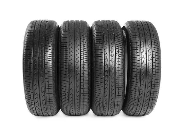 Car tires on white background — Stock Photo, Image