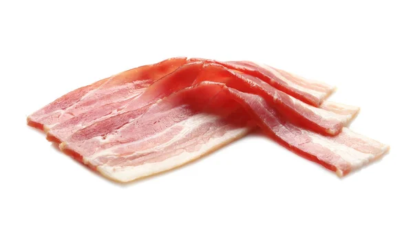 Tocino crudo sobre fondo blanco — Foto de Stock