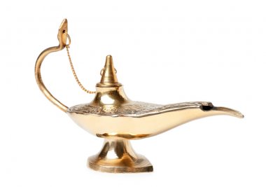 Aladdin sihirli lamba beyaz arka plan üzerinde
