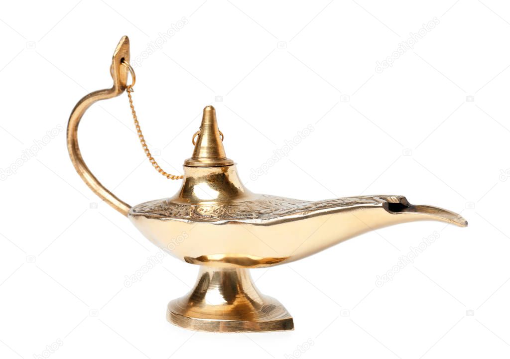 Aladdin magic lamp on white background
