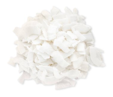 Fresh coconut flakes on white background clipart