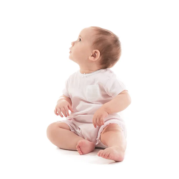Aranyos baba fehér háttér — Stock Fotó