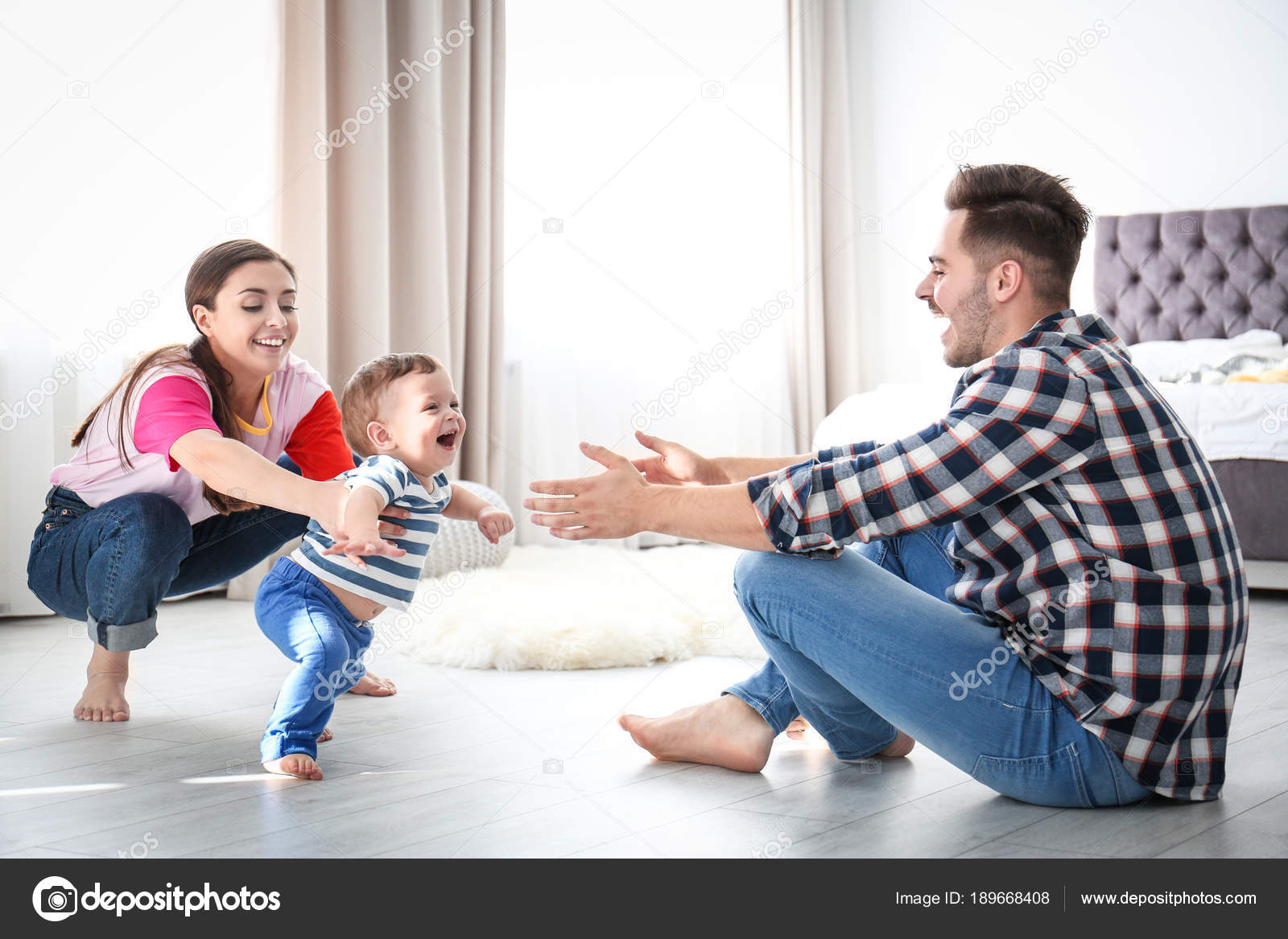 infant learning to walk