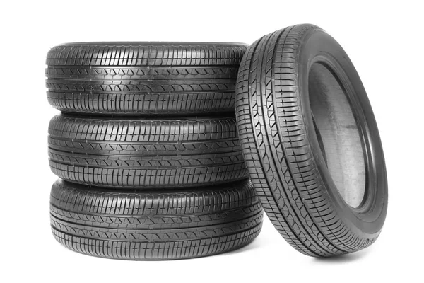 Car tires on white background — Stock Photo, Image