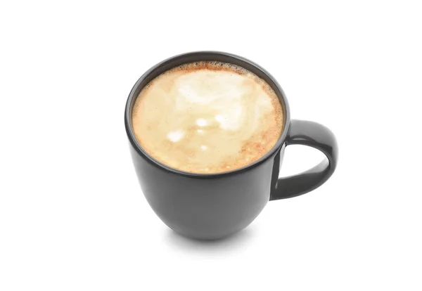 Taza de café caliente aromático sobre fondo blanco — Foto de Stock