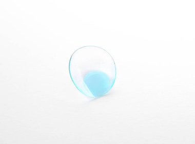 Contact lens on white background