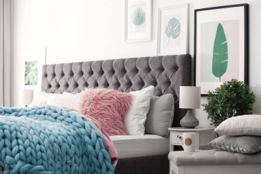 Modern oda iç rahat yatak