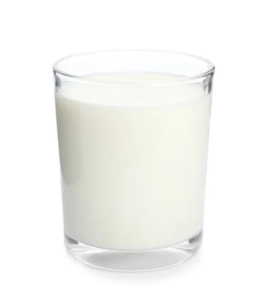 Glass with milk on white background - Stock Image. 