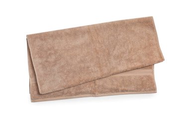 Beyaz arka plan üzerinde temiz yumuşak havlu