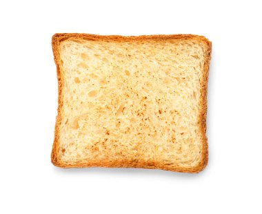 Beyaz arka plan, üstten görünüm üzerinde kızarmış ekmek