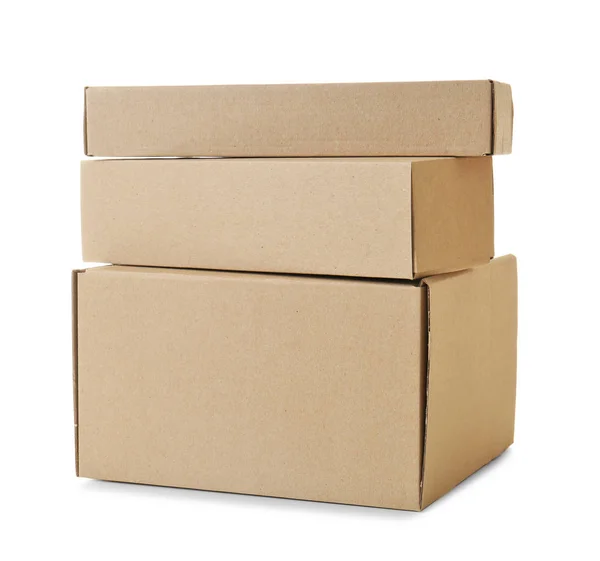 Cajas de cartón sobre fondo blanco — Foto de Stock