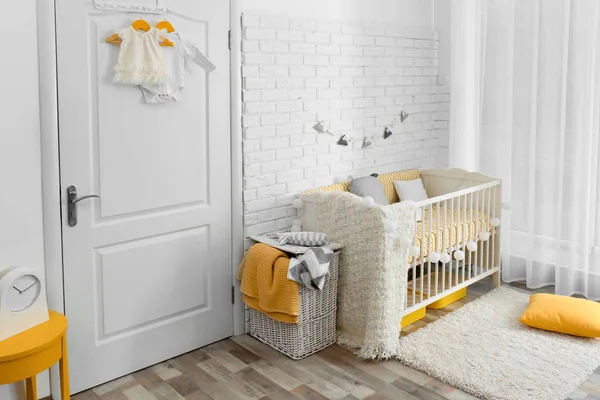 Stylish Baby Room Interior Crib — Stock Photo, Image