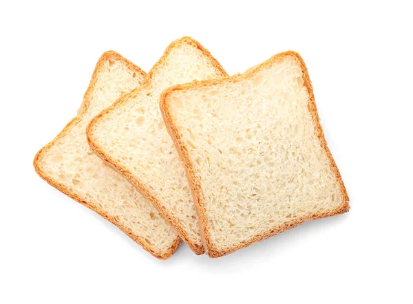 Ψωμί φρυγανισμένο σε λευκό φόντο — Φωτογραφία Αρχείου