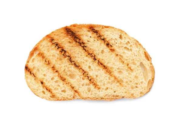Toastbrot auf weißem Hintergrund, Ansicht von oben — Stockfoto