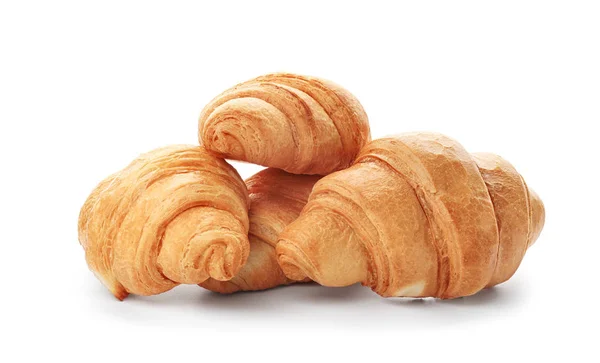 Gustosi croissant su sfondo bianco — Foto Stock