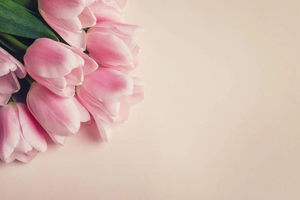 Beautiful tulips for Mother's Day on light background — Stock Photo, Image