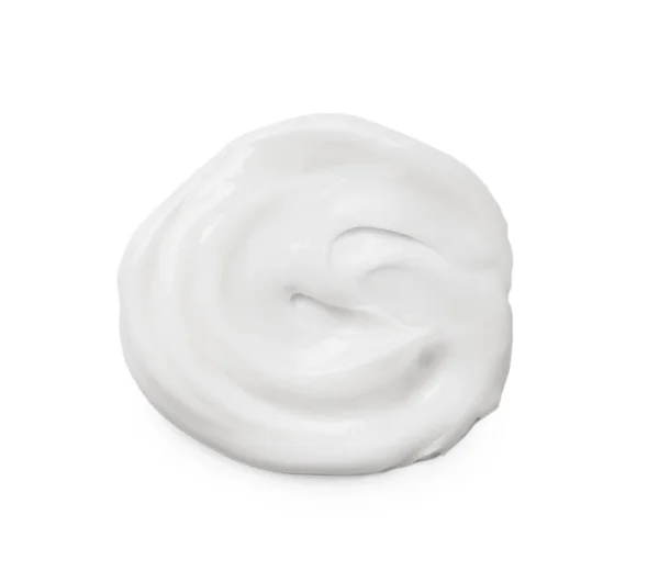 Muestra de crema sobre fondo blanco. Producto cosmético — Foto de Stock