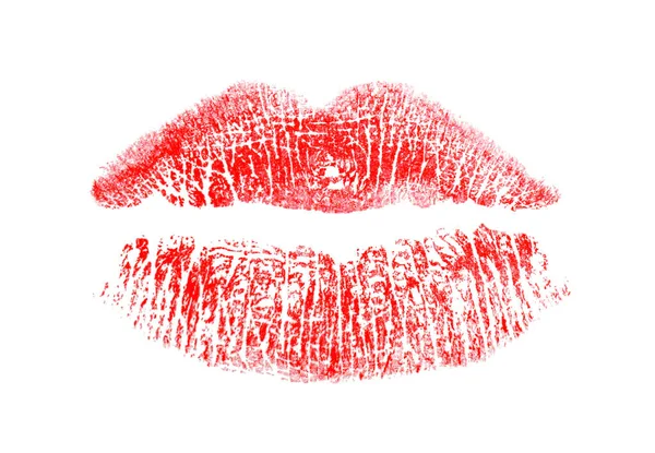 Lipstick kiss, isolated on white — Stock Photo, Image