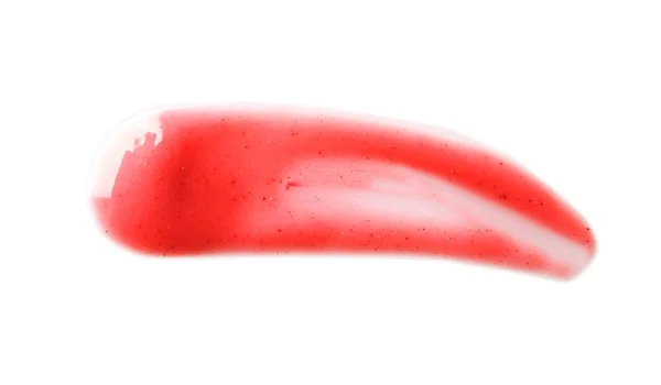 Розовый блеск для губ, изолированный на белом — стоковое фото