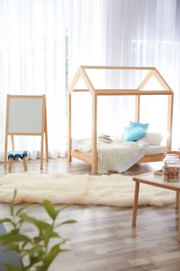 Modern çocuk oda iç ayarı. Ev tasarımı için fikir