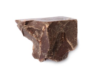 Beyaz zemin üzerine lezzetli çikolata yığın