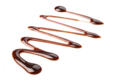 Beyaz zemin üzerine eritilmiş çikolata desen yaptı