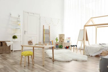 Modern çocuk oda iç ayarı. Ev tasarımı için fikir