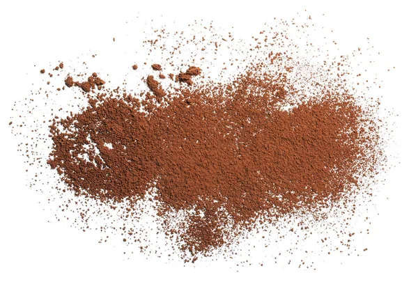 Cacao en polvo sobre fondo blanco — Foto de Stock